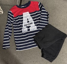5/6 t Long Sleeve Shirt And Sweat Pants Set For Boys