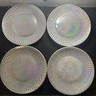 Vintage Federal Glass Moon Glow Iridescent Salad Plates Set Of 4