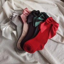 Baby Girls Socks Autumn Toddler Big Bow Knee High Long Soft Cute Kids Christmas