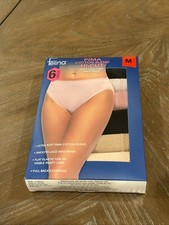 Felina Women's 6-Pack Pima Cotton Hi-Cut with Lace Trim Panties, Multicolor, M