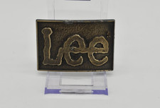 1980s Lee Jeans Brass Belt Buckle - Vintage