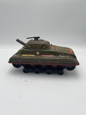 MARX - TIN LITHO U.S. TANK DIVISION WIND UP ARMY TOY 9.5 x 5.5 1950's