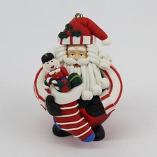 Vtg Traditions Babbo Natale Con Calza da Collezione Vetro Personaggio Ornamento