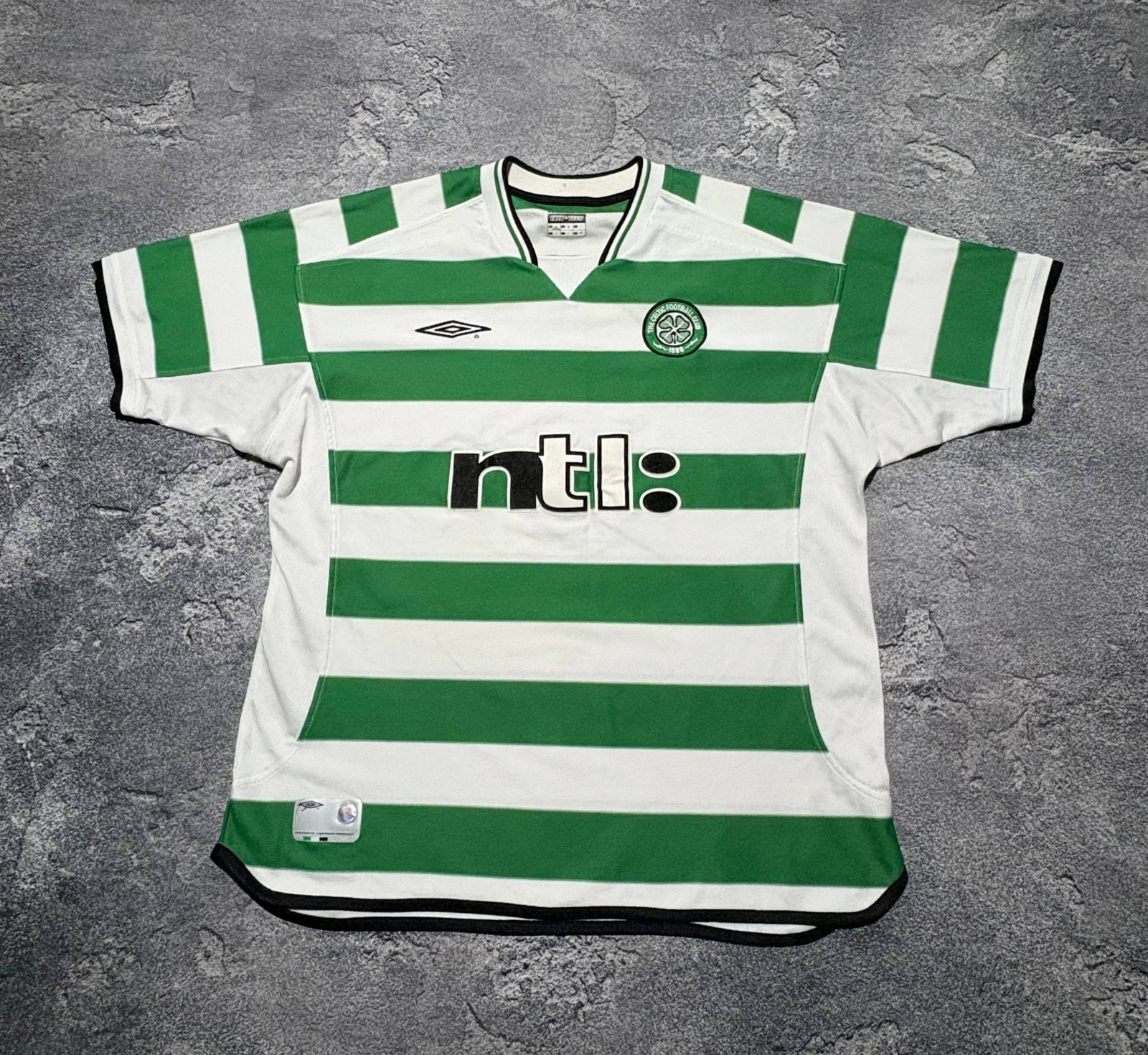Vintage Celtic FC 2001-03 Home Football Shirt Umbro Ntl Jersey Soccer Size L