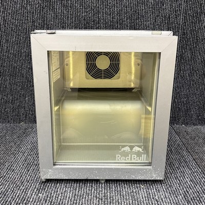 Red Bull Mini Fridge Baby Cooler  NO TRAYS INSIDE. TESTED WORKS GREAT AND LIGHTS
