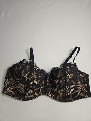 Adore Me Women's Lace Push Up Bra 07877 Black Beige 38DD B317