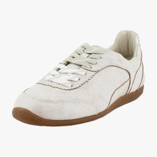 Dolce Vita Laini Womens Fashion Sneakers Off White Crackled Leather