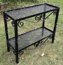 Vintage Heavy Wrought Iron 2 Tier Plant Stand...