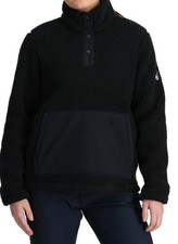 Spyder Womens Slope HI Pile Fleece Pullover Jacket Black Cozy Warm NWT 129, LG