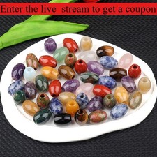 Natural Gemstone Faceted Barrel Beads Large Hole Loose Beads for Jewelry Making