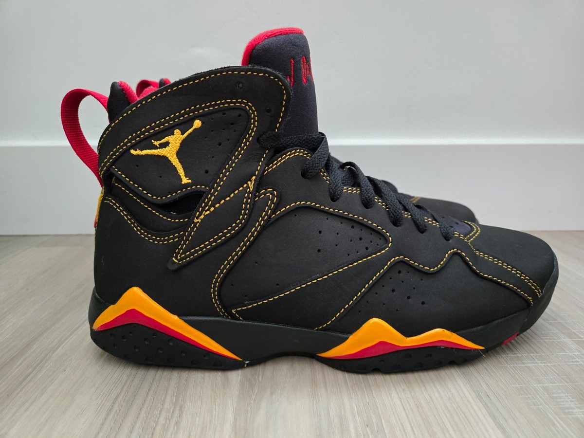 Nike Air Jordan 7 Retro Black/Citrus Varsity Red Shoes