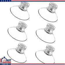 6 PCS Suction Cups with Screw, Strong Glass Suction Cup Pads 41 mm Clear PVC, Bo