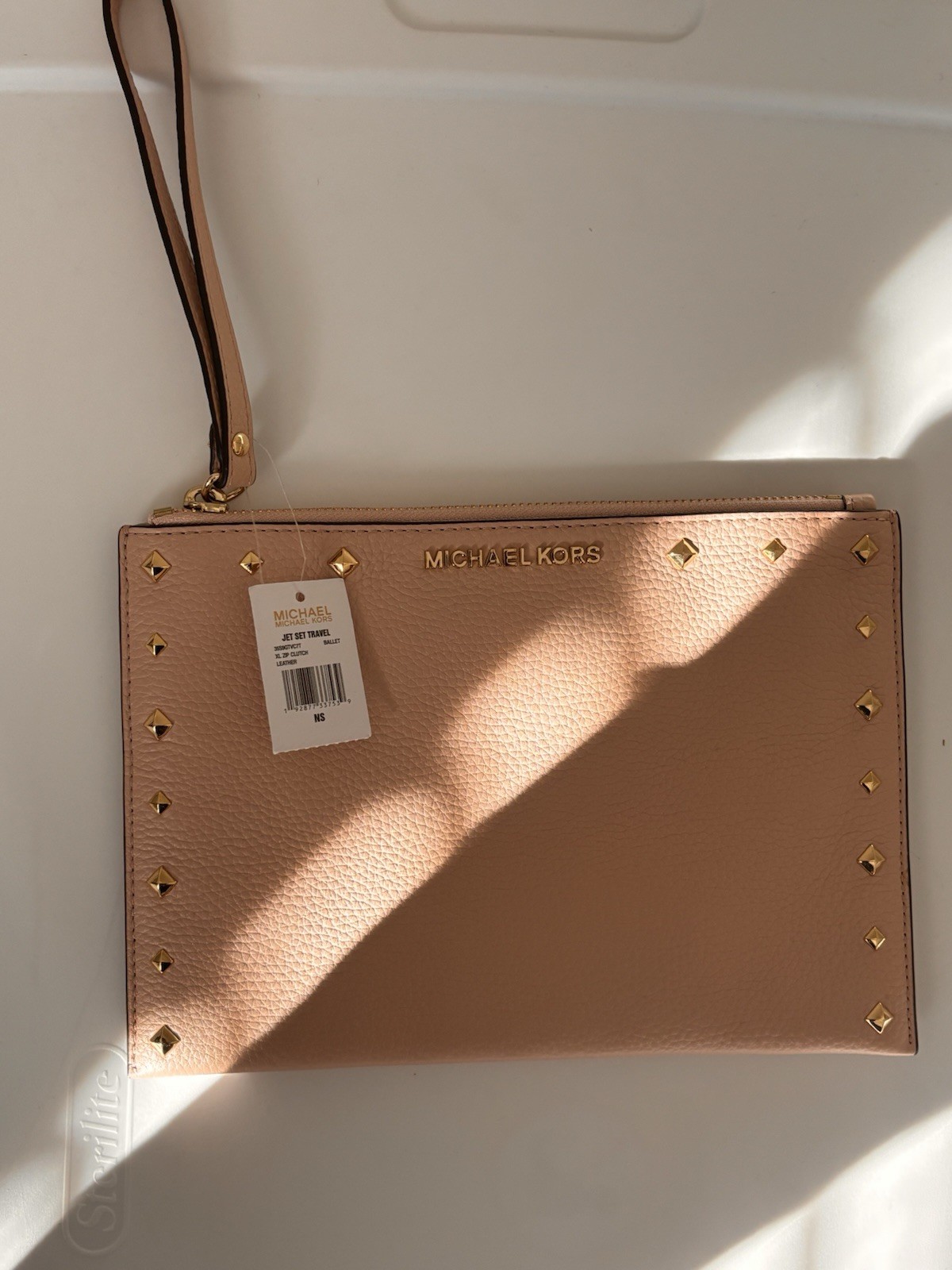 Michael Kors Jet Set Travel XL Top Zip Clutch Wristlet Pink Ballet Leather thumbnail 2