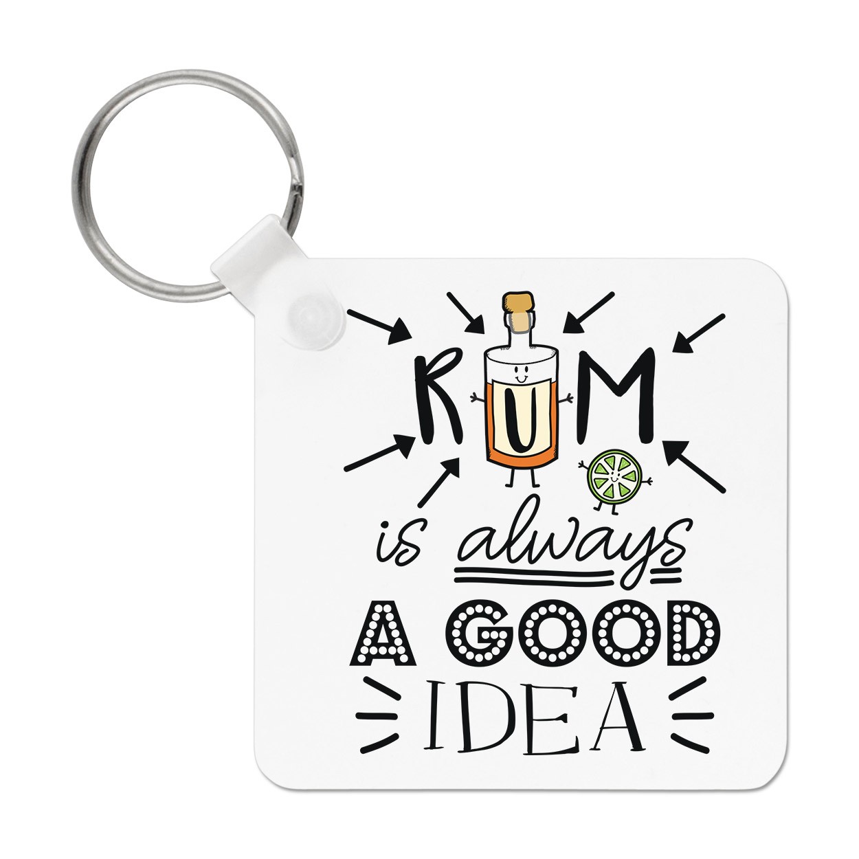 Rum Is Always A Good Idea Keyring Key Chain - Funny