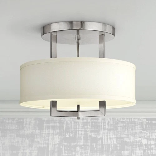 Hinkley Hampton 15" Wide Antique Nickel Ceiling Light - Picture 1 of 5