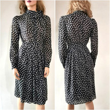 🆓US🛃 Dolce & Gabbana floral printed wrap black silk dress IT 38
