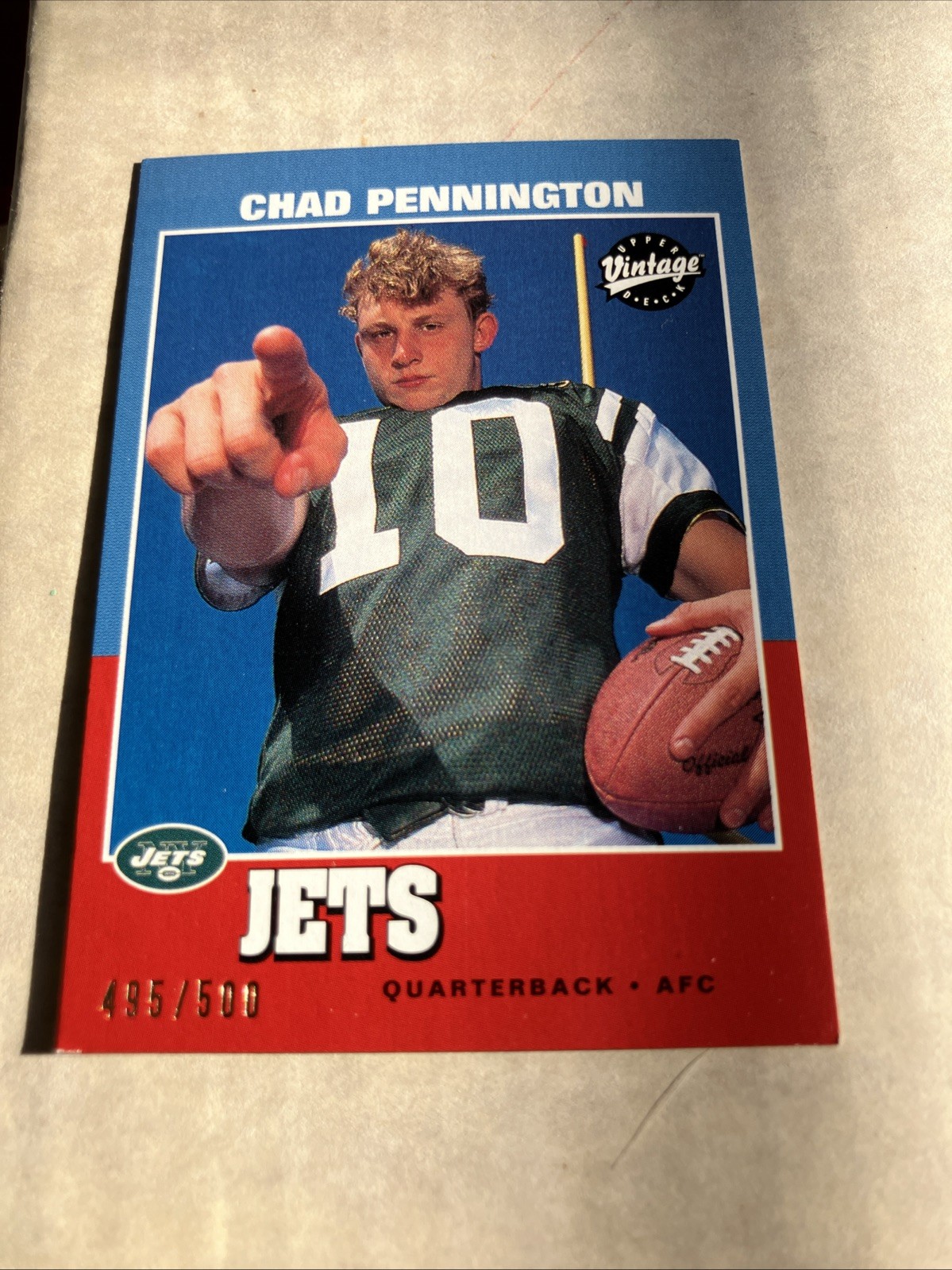 Chad Pennington Upper Deck Vintage Preview #8 Base