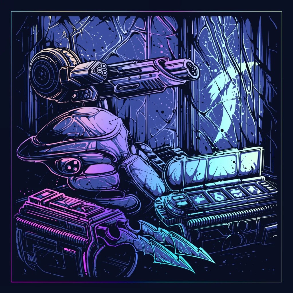 Predator (Foil Variant) Dan Mumford x/50 Screen Print Movie Art Poster 12” x 12”3-color Screenprint on Foil Paper, 12” x 12”