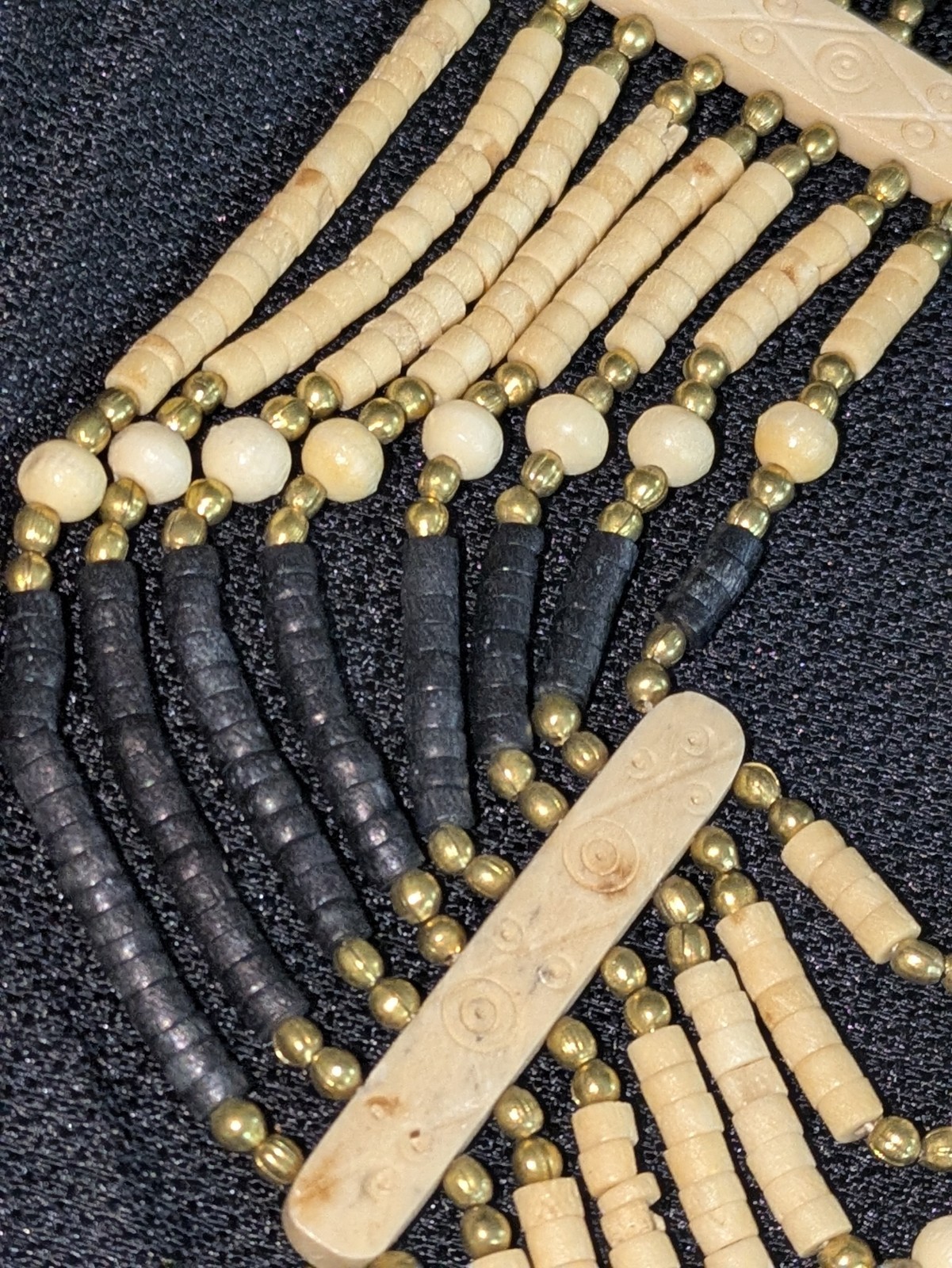 Native American Choker Bib Statement Necklace Bon… - image 3