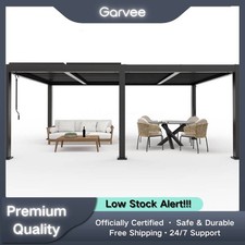 12x20 ft All-Aluminum Louvered Pergola Adjustable Roof Integrated Drainage