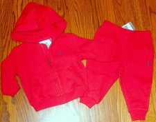 POLO RALPH LAUREN AUTHENTIC BOYS BRAND NEW ORIGINAL 2Pc SET SWEATSUIT Sz 6M, NWT