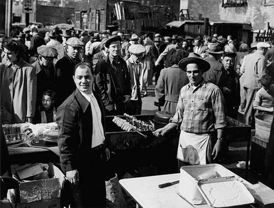 Men Grilling Sausages On A Sunday Morning At Maxwell Street Marke - Old Photo
