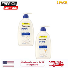 2PK Aveeno Skin Relief Body Wash, Fragrance Free, 33 OZ