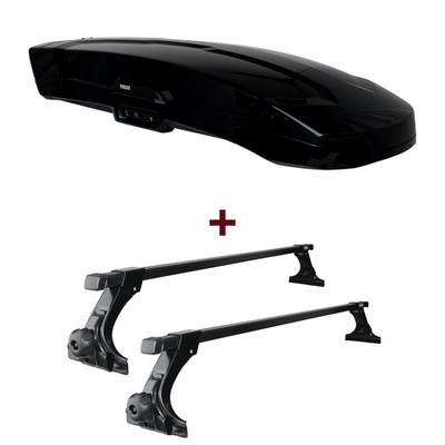 Dachbox Thule Vector M + Dachträger Thule SquareBar für Jeep Wrangler Typ TJ neu