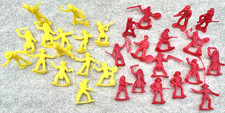 28 Piece Tim Mee Cowboy Indian Molded LPDE Plastic Figures Native American
