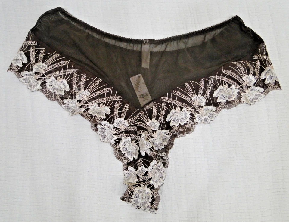 NUEVO CON ETIQUETAS Bragas Cacique Marrón Descarado Champagne Floral Encaje Lane Bryant 22/24 Foto 2 de 4