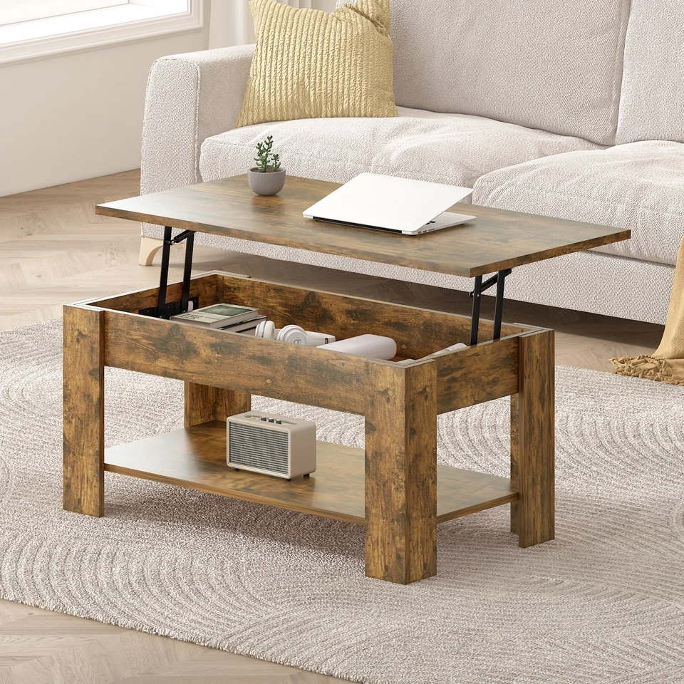 Wooden Lift Up Top Coffee Table With Storage Shelf for Living Room Home Office - Image 1 of 1