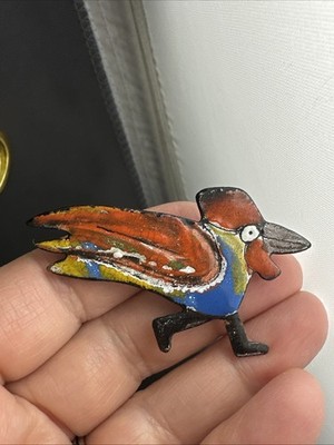 Artisan Enamal Bird Brooch