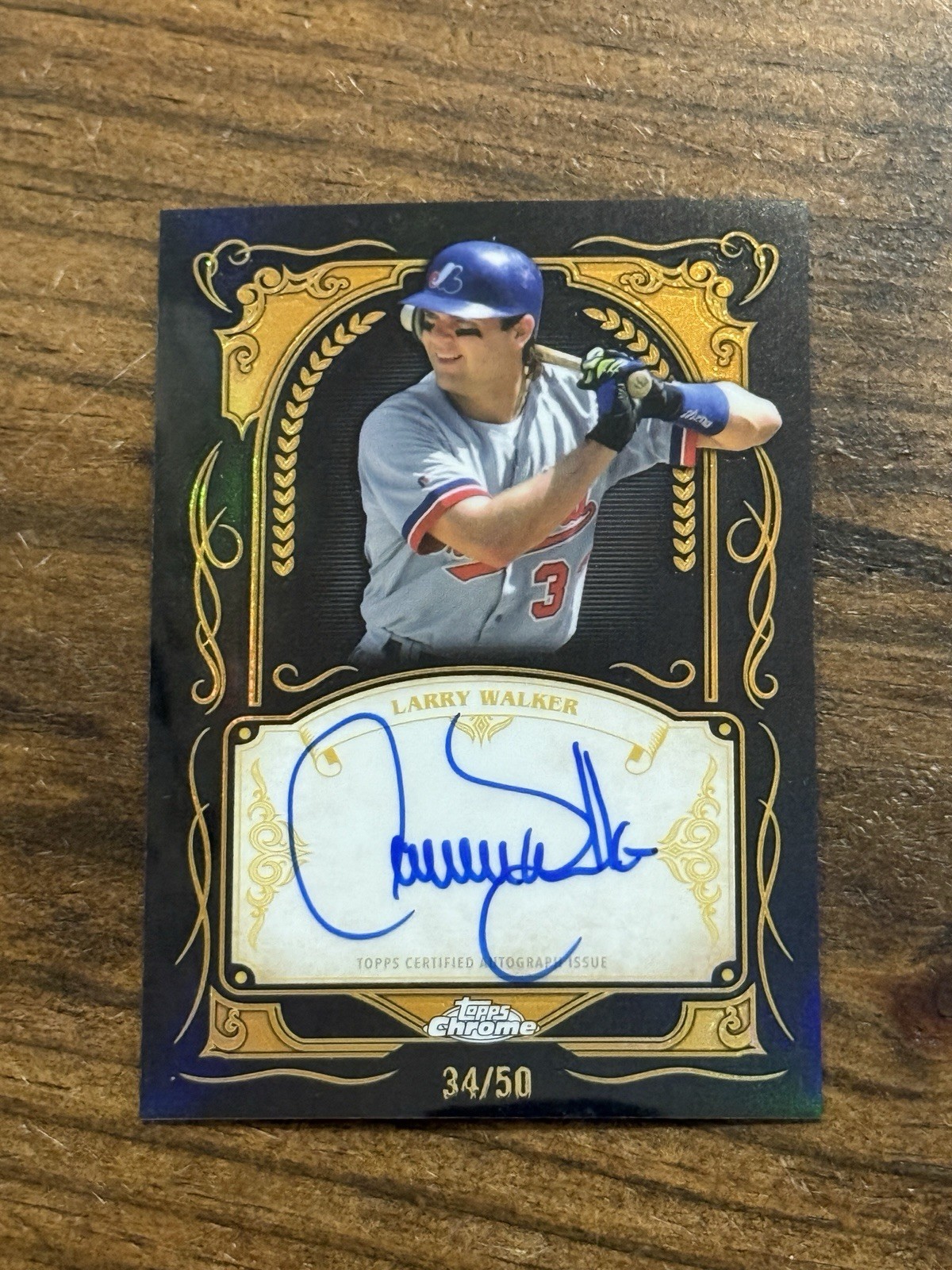 2026 Topps Chrome Larry Walker Gold Ink Strokes Refractor Auto • #IS-LW • 34/50