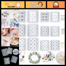 12 PCS Silicone Resin Bead Molds for Jewelry Making - Earrings, Pendants, Bracel