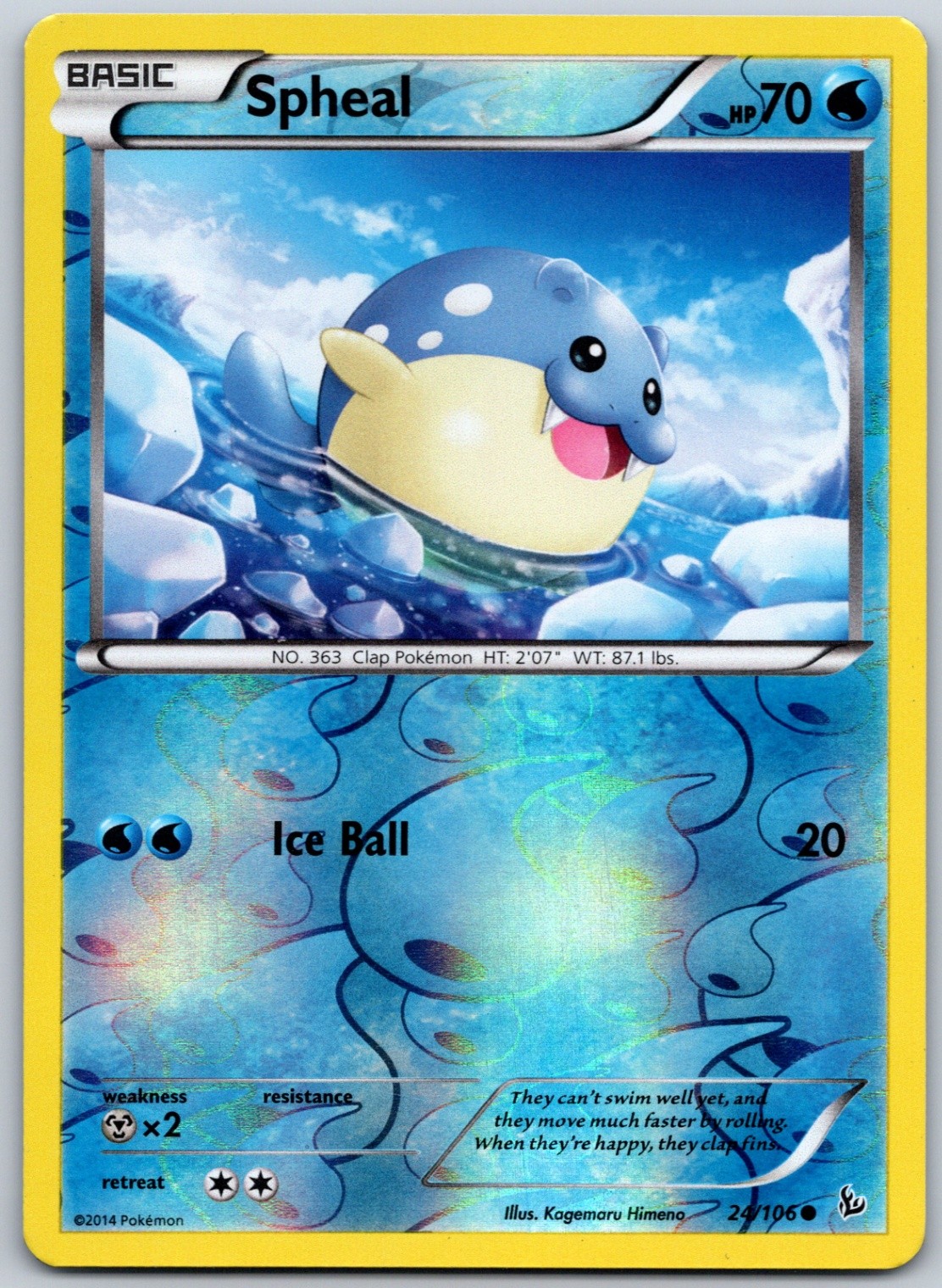 Spheal Reverse Holo Common XY - Flashfire 24/106 NM