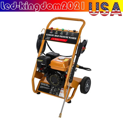 #ad 3950 PSI High Pressure Cleaner Gas Powered 2.6 GPM 5 Nozzles 26ft Hose Orange $273.00