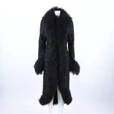 CHANEL Fur Trimming Long Coat 125613