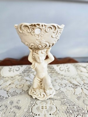 Vintage Cherub Angel Whimsigoth Planter Dish Inarco Japan
