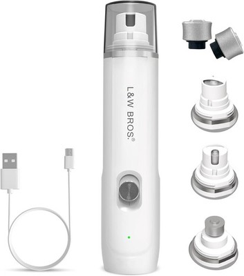 L&W BROS. Electric Dog Nail Trimmer, Rechargeable Grinder for White 