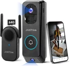 2K Dual Lens Video Doorbell Camera Wireless with Chime 64GB SD Card Voice
