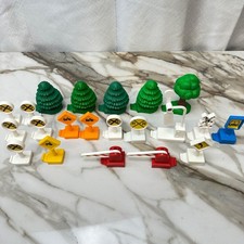 Geo Trax Train Track Accessories, Signs Trees Mattel Lot