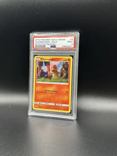 PSA 9 MINT Charmander 4 Detective Pikachu Holo Pokemon 🔥🔥