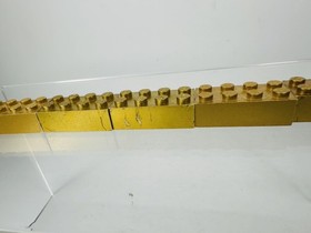 Lot Of 7 Lego Metallic Gold Bricks #3001 2x4 50th Anniversary 2005