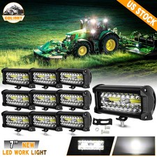 10pcs 12v 7inch 48000lm Led Work Lights Fit John Deere Case New Holland Tractor