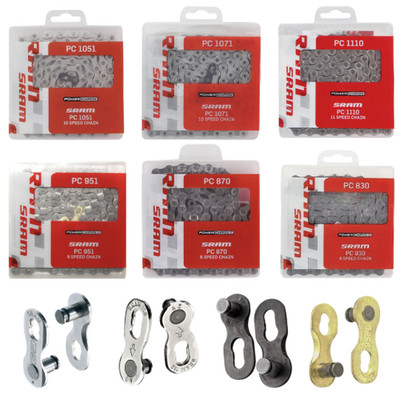 SRAM 1S/7-8/9/10/11/12-fach Kette / Missing Links MTB Rennrad silber/grau