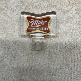 Vintage Miller High Life Beer Acrylic Tap Handle 3"