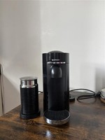  Nespresso VertuoPlus - Piano Black Pod Coffee Machine & Nespresso Milk Frother
