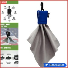 Microfiber Lens Cleaner 6x6 Inch Navy Blue Clip On Neoprene Pouch For