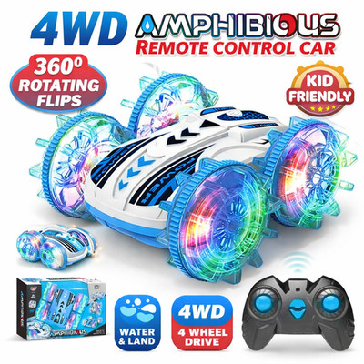 4WD Ferngesteuertes Auto Stunt RC Auto Beleuchtung 360° Spin & Auto Drive
