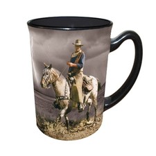 Midsouth Products John Wayne Courage Storm 16 oz Ceramic Mug 16 Ounces, Black